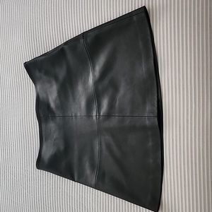 Contemporaine, Black Vegan/Faux Leather, A-line, Mini Skirt, 6